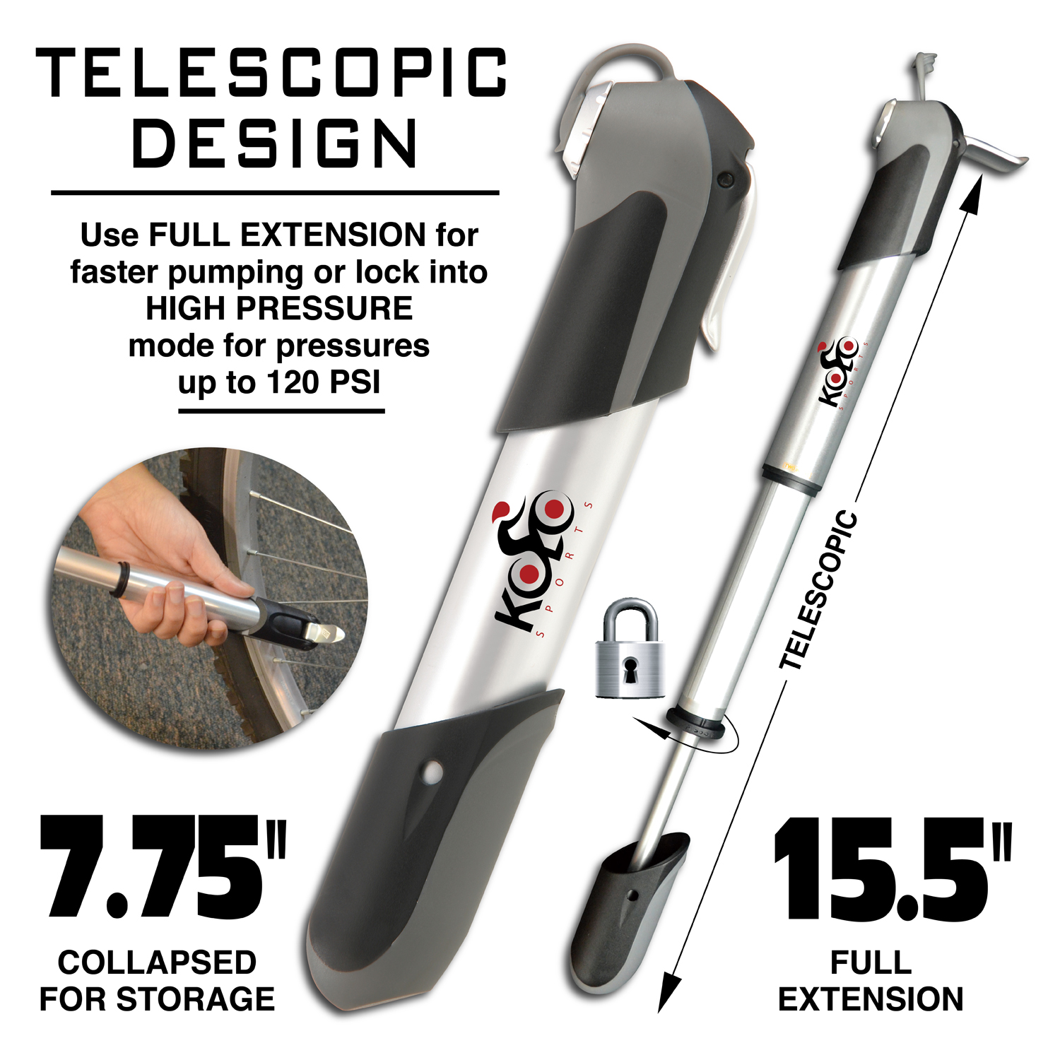 telescopic bike pump